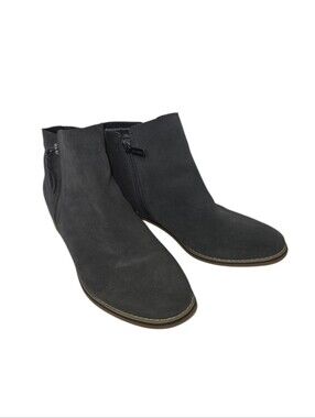 Blondo Gray Suede Waterproof Side Zip Ankle Boots Size 11 M